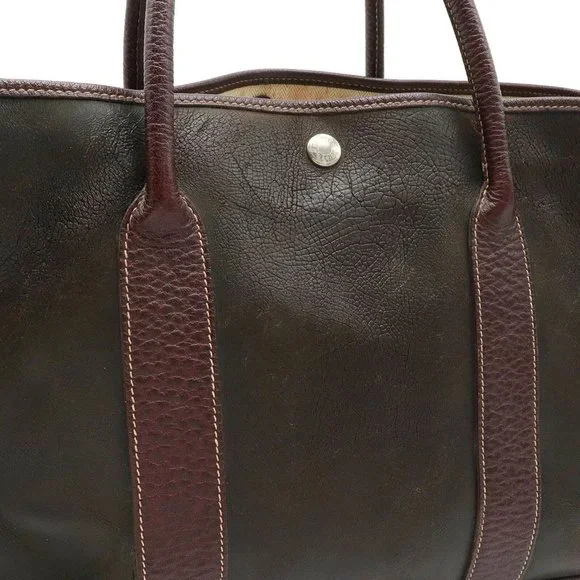 Hermes Garden Party PM Amazonia Tote Bag Authentic Beautiful Bordeaux Color - Picture 3 of 9